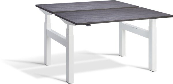 Lavoro Duo Height Adjustable Desk - 1200 x 800mm - Anthracite Sherman Oak