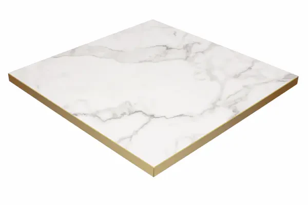 Tabilo Tuff High Gloss Square Table Top - 600 x 600mm - Calacatta Marble