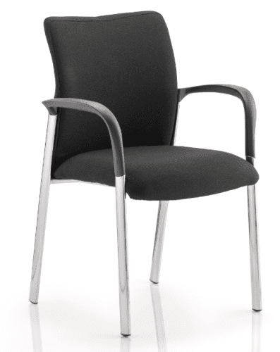 Dynamic Academy Black Fabric Back Visitor Chair with Arms