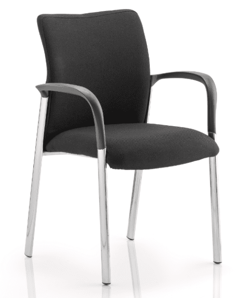 Dynamic Academy Black Fabric Back Visitor Chair with Arms - Black