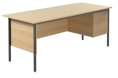 TC Eco 18 Rectangular Desk with Straight Legs and 2 Drawer Fixed Pedestal - 1800mm x 750mm
