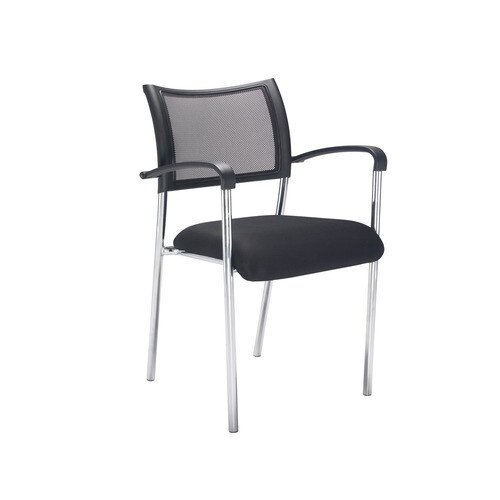 TC Jupiter Chrome Chair - With Arms - Black