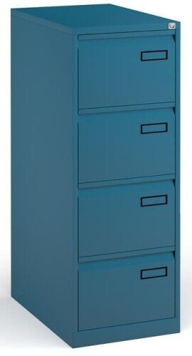 Bisley Steel 4 Drawer Public Sector Contract Filing Cabinet 1321mm - Colour - Blue