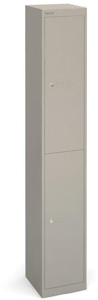 Bisley 2-Door Lockers 305mm Deep - Grey with 5 Year