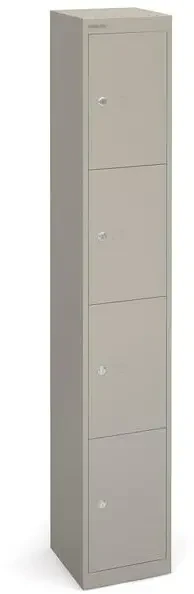 Bisley lockers with 4 doors 305mm deep - Grey