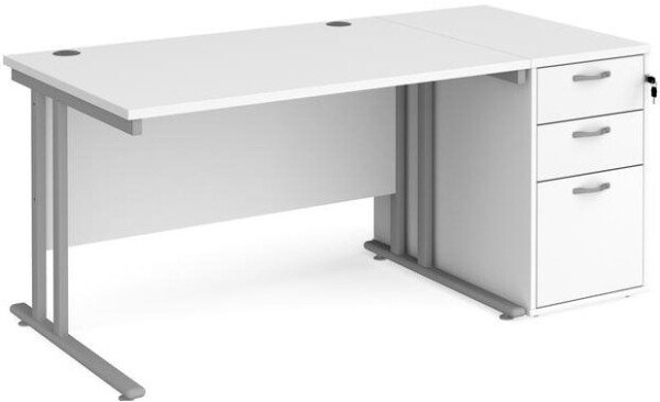 Dams Maestro 25 Straight Desk 1200 x 800mm with Cantilever Leg & Desk End Pedestal