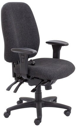 TC Endurance Vista Operator Chair with Adjustable Arms - Charcoal