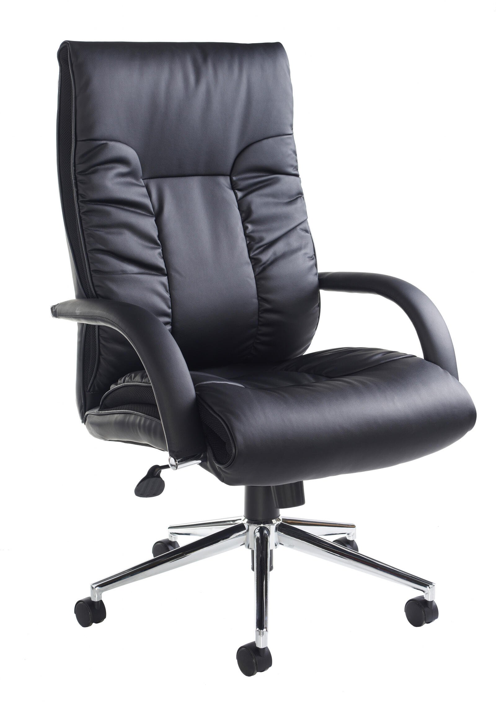 Dams Derby Executive Chair - High Back Black Leather Faced Design