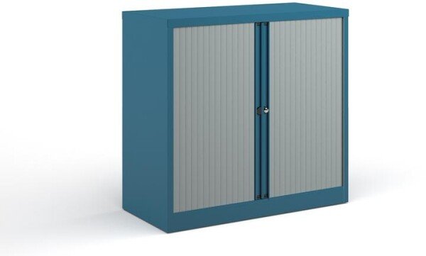 Bisley Systems Storage Low Tambour Cupboard 1000mm High - Colour - Blue