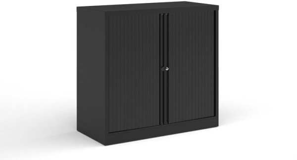 Bisley Systems Storage Low Tambour Cupboard 1000mm High - Black