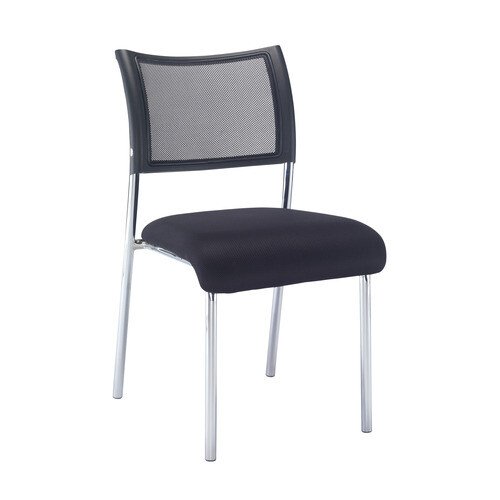 TC Jupiter Chrome Chair - Without Arms - Black