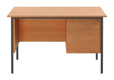 TC Eco 18 Rectangular Desk with Straight Legs and 2 Drawer Fixed Pedestal