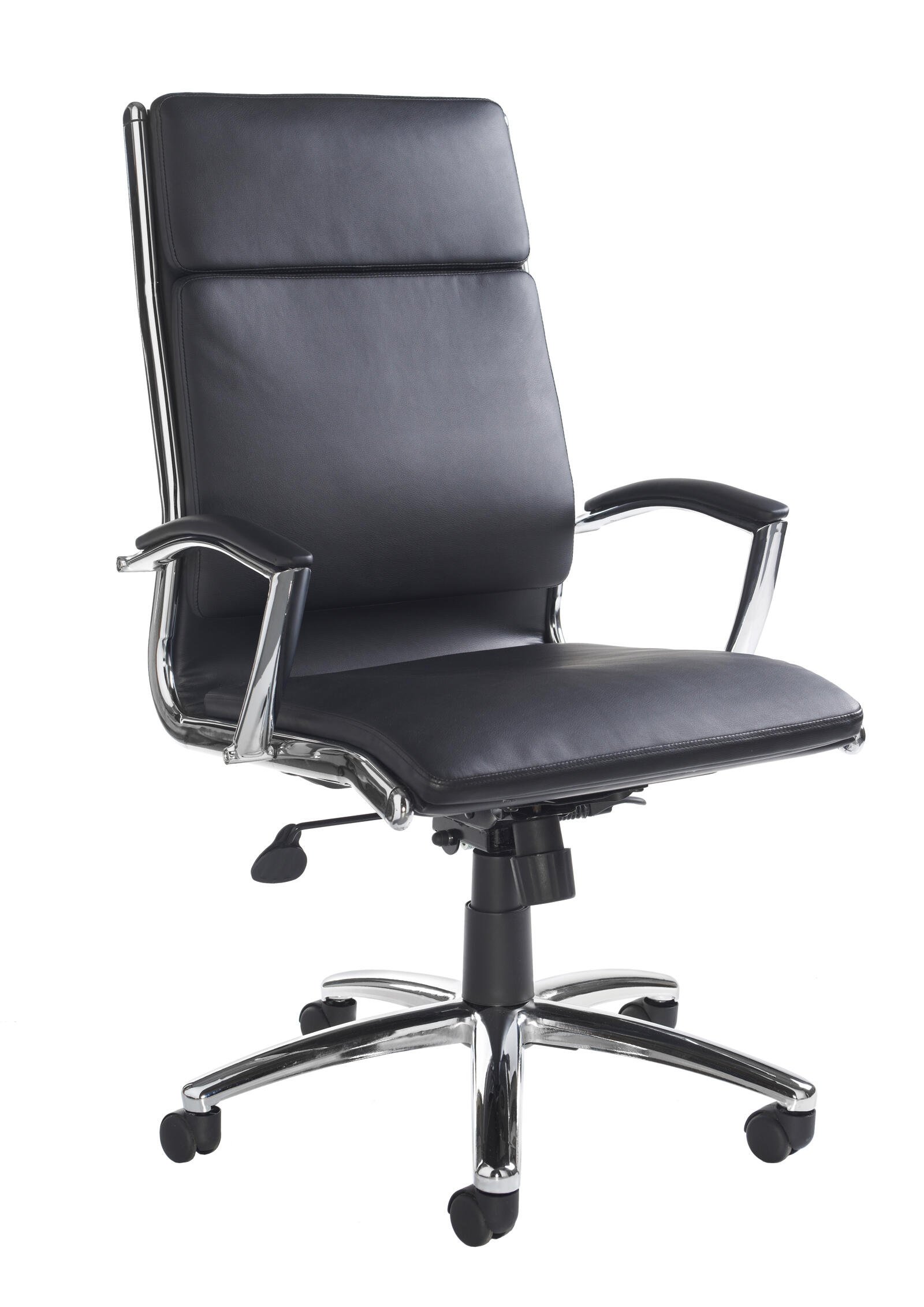 Florence Black Leather Executive Chair with Lumbar Support