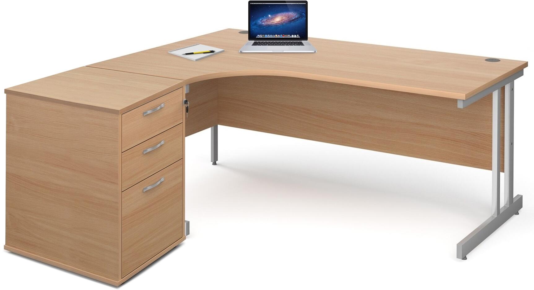 Gentoo Corner Desk & High Pedestal Variety of Leg Designs Office