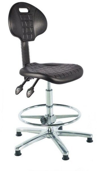 Chilli Polyurethane Chrome Draughtsman Chair