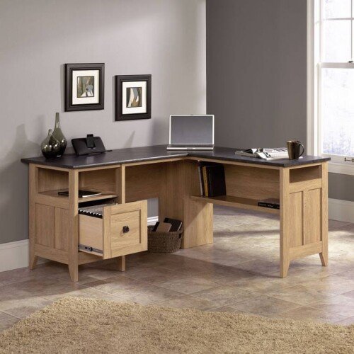 Teknik Home Study L-Shaped Computer Desk - (w) 1500mm x (d) 1590mm
