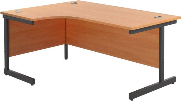 TC Single Leg Corner Desk 1600 x 1200mm - Beech