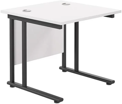 TC Twin Upright Rectangular Desk with Twin Cantilever Legs - 800mm Depth