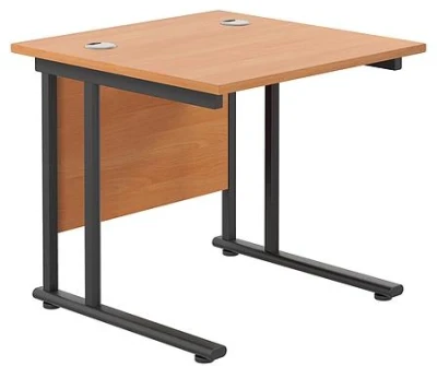 TC Twin Upright Rectangular Desk with Twin Cantilever Legs - 800mm x 800mm
