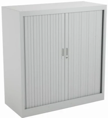 TC Talos Metal Tambour Cupboard with 2 Shelves - 1050mm High