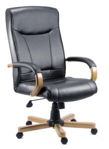 Teknik Kingston Bonded Leather Executive Chair - Oak - Black