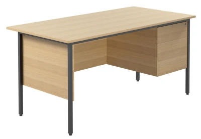 TC Eco 18 Rectangular Desk with Straight Legs and 2 Drawer Fixed Pedestal - 1500mm x 750mm