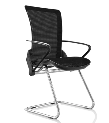 Comfort Lii Cantilever Chair Black Frame Polished Chrome Base