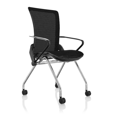 Comfort Lii Visitor Chair Black Frame Polished Chrome Base