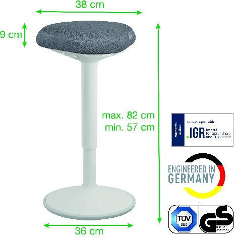 Leitz Ergo Cosy actieve zit-sta kruk grijs