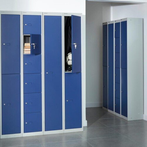 Bisley Lockers with 4 Doors 457mm Deep - Grey