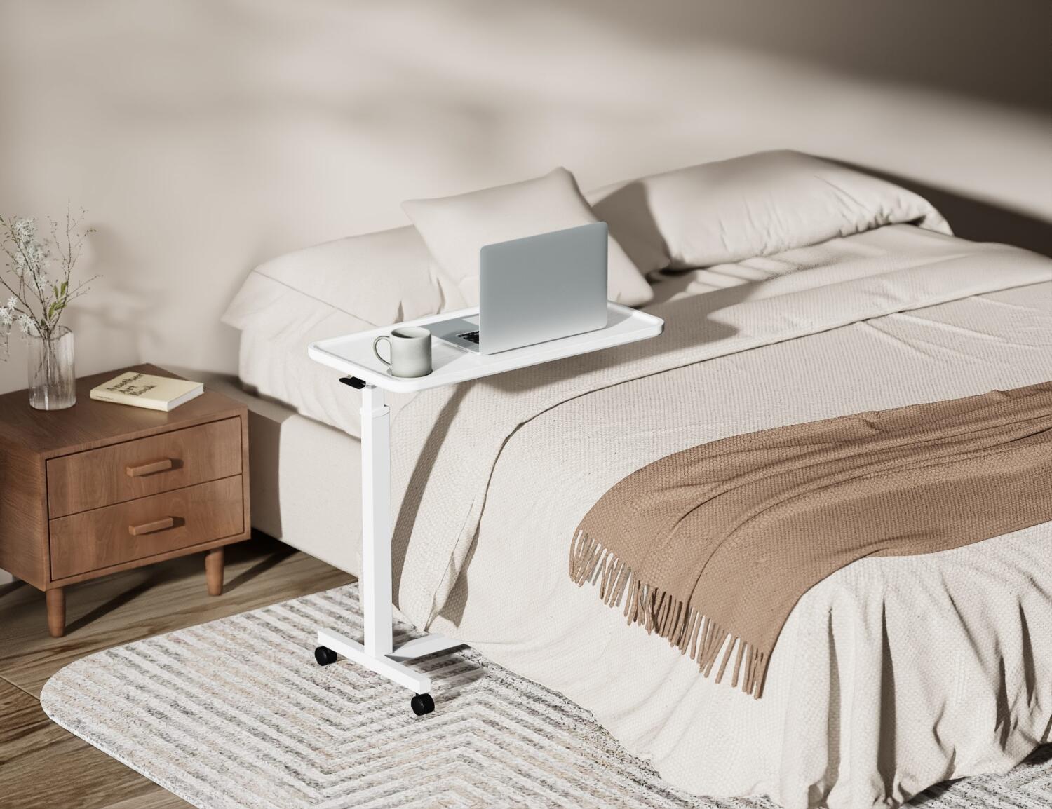 Emantis Aura Lite Mechanical Spring Height Adjustable Over-bed Table ...