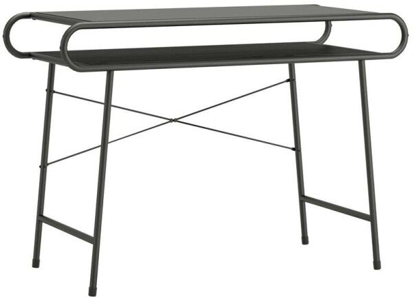 Teknik Metro Rectangular Glass Home Desk with Straight Legs - 1120 x 500mm