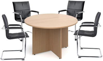 Dams Round Meeting Table & 4 Essen Chairs Bundle