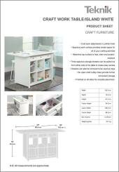 Craft Work Table Island White