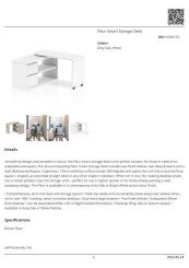 Dynamic Fleur Corner Smart Storage Desk Data Sheet