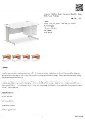 Impulse 1400mm Cable Managed Straight Desk With Fixed Pedestal