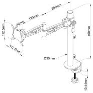 Metalicon Kardo Single Arm PMA521 Technical Drawing
