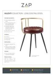 ZAP Product Sheet Aulenti Collection Low Cocktail Stool