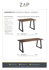 ZAP Product Sheet Hardwick A Complete Tables