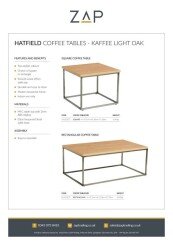 ZAP Product Sheet Hatfield Coffee Tables Kaffee Light Oak