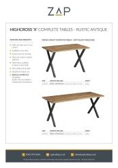 ZAP Product Sheet Highcross X Complete Tables