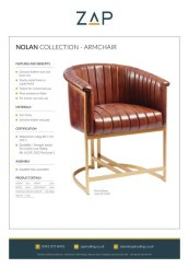 ZAP Product Sheet Nolan Collection Armchair
