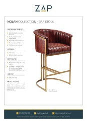 ZAP Product Sheet Nolan Collection Bar Stool