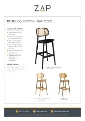ZAP Product Sheet Relish Collection Bar Stool
