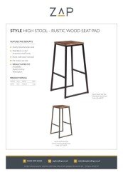 ZAP Product Sheet Style High Stool