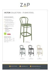 ZAP Product Sheet Victor Collection Bar Stool