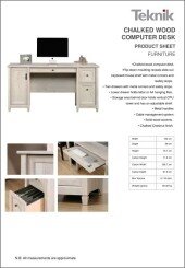 Chalked Computer Desk Product Sheet