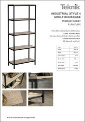 Teknik Bookcase Product Sheet
