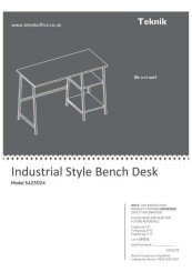 Industrial Style Bench Desk Smoked Oak