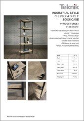 Industrial Style Chunky 4 Shelf Bookcase